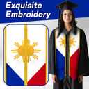 Graduation Sash, Embroidered Flag Graduation Stole for International Students 72 Inches
