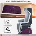 Underseater Carry-On Luggage Airline Approved with Spinner Wheels, 16 Inch Luggage with TSA Lock, Overnight Rolling Softside Suitcases for Women,Purple