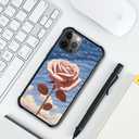 DJSOK Case for iPhone 12 Mini,Luxury Pattern Design Shockproof Rugged Cover,Cases for Man Woman-American Flag Natural Pink Rose