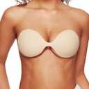 Seamless Push Up Sticky Bra Silicone Nipple Covers for Women Adhesive Bra Travel-Friendly Pack-Flat Bras (Nude) B