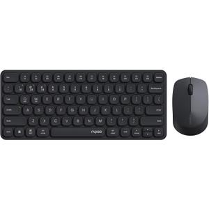 Rapoo 9010M Multi-Device Keyboard and Mouse Combo, 2.4GHz/Bluetooth 5.0/4.0 Wireless Keyboard & Mouse Set for Windows/Mac/Linux/Chrome, Support 4 Devices, Low-Profile Silent Click, Battery Powered (Black)