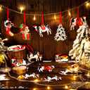 36 Pieces Christmas Cow Ornaments for Christmas Tree Wooden Western Cow Print Hanging Decorations Farm Animal Ornaments Decor for Xmas Holiday Party Favors Door Farmhouse Stocking Stuffers