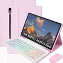 Backlit Keyboard Case for Samsung Galaxy Tab S10 Lite/ S10 FE/ S9 FE 10.9-11 Inch, 3 Color Backlit, Detachable Keyboard, with S Pen Holder and Mouse