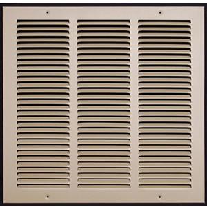 HVAC Premium 16'' x 16'' [Duct Opening] Flat Stamped Steel Return Air Grille - Sidewall and Ceiling - HVAC Vent Duct Cover - Brown [Outer Dimensions: 17.75''w X 17.75''h]
