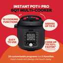 Instant Pot Pro (8 QT) 10-in-1 Pressure Cooker, Slow Cooker, Rice/Grain Cooker, Steamer, Sauté, Sous Vide, Yogurt Maker, Sterilizer, and Warmer, Includes App with Over 800 Recipes, Black