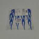 Flame Decals for Cars, Blue Flame Stickers for Helmet, Reflective Decals for Motorcycles Bike Skateboard Decoration, 4 PCS (29*6)
