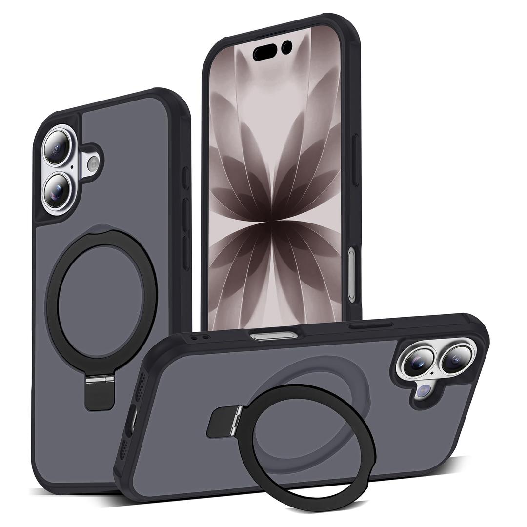 BTBTCASE Compatible with iPhone 17 Case with Ring Stand,Black