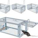 4 Packs Humane Rat Trap Outdoor, Wanqueen Humane Mouse Traps Indoor, Small Rodent Chipmunk Squirrel Trap and Other Live Animal Cage Catch and Release