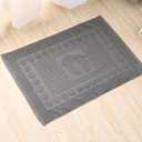 Bath Mats [Not a Bathroom Rug] Cotton Banded Machine Washable Shower Bathroom Floor Towel Terry Towelling Tub Shower Bathroom Mat (Feet Grey)