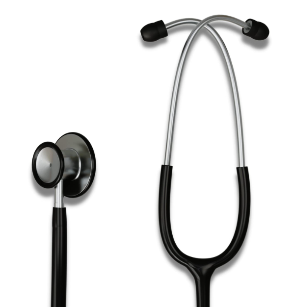 HCS Black Stethoscope, Classic Lightweight - Medical, Dual Head Stethoscopes for Nurses, Nursing School, Student Essentials, Work, Home - 22 inch Tubing