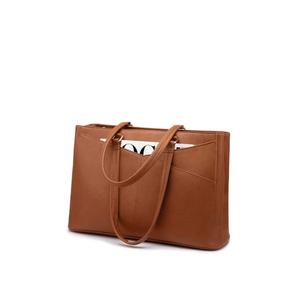 LOVEVOOK Laptop Tote Bag for Women, 15.6 Inch Waterproof Computer Bags Women Business Office Work Bag Briefcase, Brown
