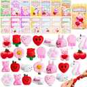 2 x JOYIN 28 Packs Valentines Day Gift Cards with Mochi Squishy Toy for Kids, Kawaii Animal Mochi, Stress Relief Fidget Toys for Kid Party Favor Classroom Exchange Prize