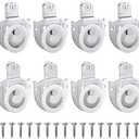 Pack of 2, LITGURU 8 Piece Sliding Wardrobe Door Hardware Set, Sliding Closet Door Roller Kit to Allow Wardrobe Cabinet Doors to Slide Smoothly and Quietly with Screws (#1, 2)