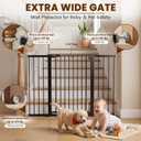 Mumeasy 36" Extra Tall Baby Gate for Stairs, 29.7-54.2" Wide Dog Gate for Doorways, Walk Thru Pet Safety Gate for Indoor, Pressure Mounted with Auto Close, Easy Install No Drill for Toddlers, Black