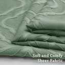 3 x Lecloud Wasa Sage Green Sheer Valance for Windows 14 Inch 2 Panels, Short Curtains for Small Windows, Voile Jacquard Textured Kitchen Cafe Valance, Bedroom Living Room Decor Curtains, 42 W x 14 L