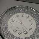 OCEST 12 Inch Wall Clocks Crushed Diamond Night Light, Silent LED Sparkle Glow in The Dark Decorative Large Display Clock for Bedroom, Living Room, Kitchen - Silver