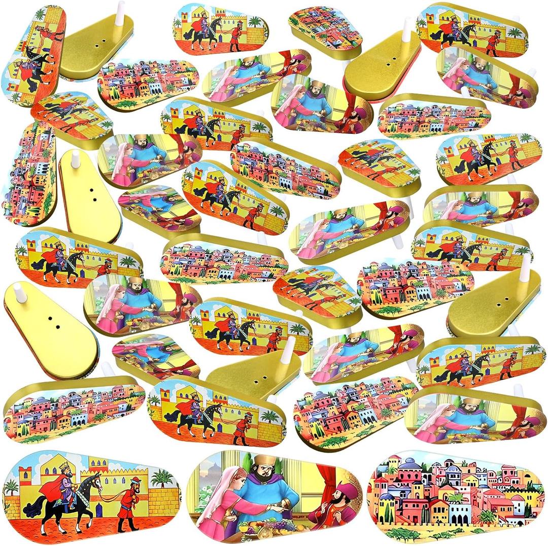 48 Pcs Metal Purim Gragger Noise Makers for Sporting Event Colorful Party Noise Makers Bulk Novelty Assorted Purim Gragger Party Favor for Holiday, Football Games, Pep Rally Supplies (Classic)