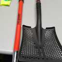 HIGHLIGHT 45" Detachable & Easy to Assemble Square Sand Sifting Shovel, Heavy Duty Metal Sifter with Fiberglass Ergonomic D-Grip Handle, Portable for Beach Fun, Chicken Coop, Goat Stall Cleaning