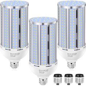 XYCN 3 Pack 120W Corn LED Light Bulb Fanless,5000K Daylight(1200 Watt Equivalent) E26/E39 Large Mogul Base LED Cob Lamp 15,800LM for Outdoor Indoor Garage Warehouse Factory Workshop Street Backyard