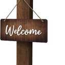 Wooden Porch Sign, Wreath Post - 42.5" Wood Welcome Sign Post