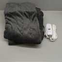 Sunbeam Ultimate Cozy Royal Posh Velvet Hand & Foot Pocket Heated Throw Electric Blanket, 50" x 72", 4 Heat Settings, 4-Hour Auto Shut-Off, Warming Throw for Couch or Bed, Machine Washable, Night Fog