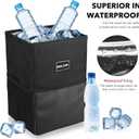 Car Trash Can with Lid - Trash Bag Hanging with Storage Pockets Leak-Proof SUV Organizer Collapsible and Portable Waterproof Truck Garbage Bin, 2.6 Gal Large Capacity Multipurpose Trash Bin for Van
