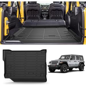 Car Trunk Protector All-Weather Rear Cargo Area Mat Protective Floor Mat for 2021-2023 Jeep Wrangler 4XE