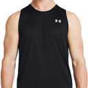 Under Armour Mens Tech Tank Top (Small, (001) Black / / White)