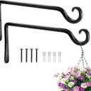 BOLITE Plant Hangers, 10 Inch Hanging Plant Brackets Outdoor Indoor, Wall Hooks for Hummingbird Feeders, Bird Feeders, Planters, Lanterns, Wind Chimes, Home Decor, 2 Pack, Black, Gifts for Women Men
