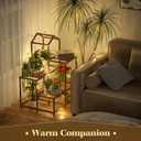 Tikea Small Plant Stand Indoor Outdoor Castle-shaped Plant Stand for Multiple Plants Wooden Plant Shelf Organizer Display Flowers Rack for Corner Living Room Balcony Patio (Model A 3 Tiers)