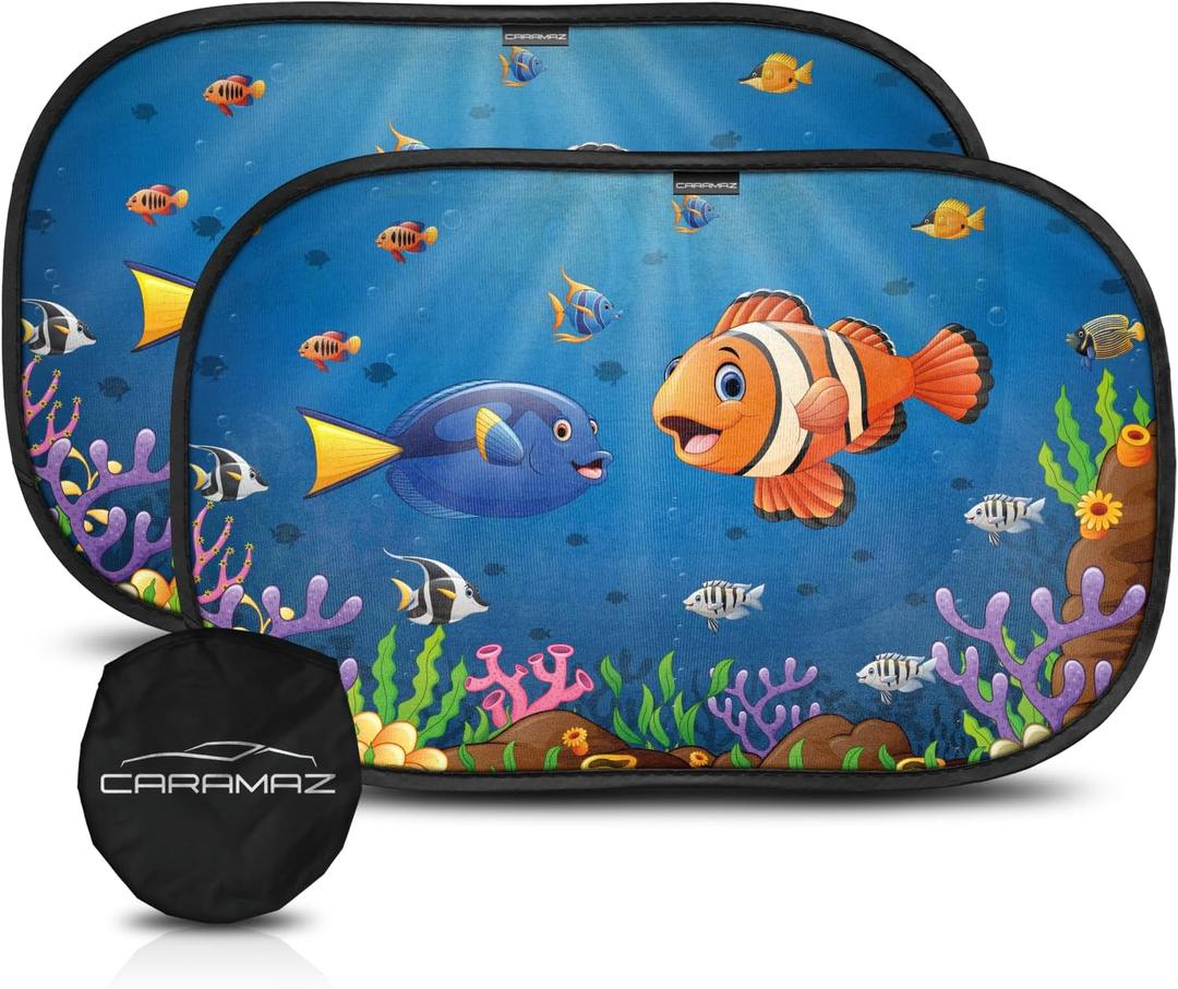 Car Window Shade for Baby with Certified UV-Protection 2 Pack - 20"x12" (Neo)