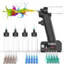 No-Clean Airbrush Kit with Disposable Nozzle (50pcs x 0.2mm & 100pcs x 0.3mm & 100pcs x 0.5mm Disposable Nozzles)- 30PSI Rechargeable Portable Cordless Airbrush Spray Gun
