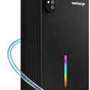 Dehumidifier for Home up to 1000 sq. ft, Small Quiet Dehumidifier with Drain Hose, 98oz Water Tank, Auto Shut Off & 7-Color Ambient Light, for Bedroom, Bathroom, Basement, Living Room (Black)