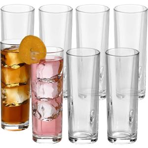 PARNOO Highball Glasses - Tall 10 oz. Cocktail Glasses for Cold Beverages - High Ball Glasses Set for Parties, Weddings, Birthdays, & Anniversaries - Dishwasher-Friendly Water Glasses Set of 8