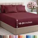 Extra Deep Cal King Sheet Set - 6 Piece Breathable and Cooling Sheets - Hotel Luxury Bedding for Women, Men, Kids & Teens - Easy & Secure Fit - Soft and Wrinkle Free - Extra Deep Pockets - Burgundy