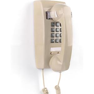 Retro Wall Telephone with Mechanical Ringer Vintage Wall Phones for Landline Wall Mount with Adjustable Volume Old Fashioned Corded Phone for Kitchen Home School Office (Beige)