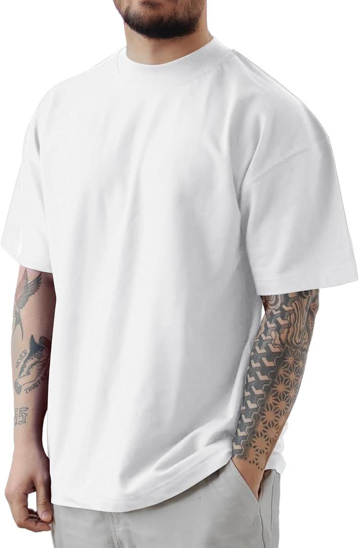 Men's Casual Oversized Tshirts Workout Short Sleeve T-Shirt Dry Fit Lightweight Crewneck Tee Tops (Size XX-Large)