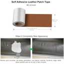 ILOFRI Self Adhesive Leather Repair Patch Tape 3x60 inch, Vinyl and Leather Repair Kit for Furniture, Couches, Car Seat, Boat Seat, Sofa, Vinyl Upholstery, Chair, Interior - Light Brown #2