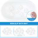 Riakrum 12 Pcs Non Slip Bathtub Stickers, Clear Anti Slip Shower Treads with Strong Suction Cups, Pebble Provides Traction Machine Washable No Residue, Safe(Transparent)