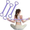 Figure 8 Fitness Resistance Band, Elastic Bands for Working Out, Arm, Back Training Elastic Ropes, Exercise Equipment for Yoga, Pilates, Physical Therapy, Stretching 3 Packs (Purple)
