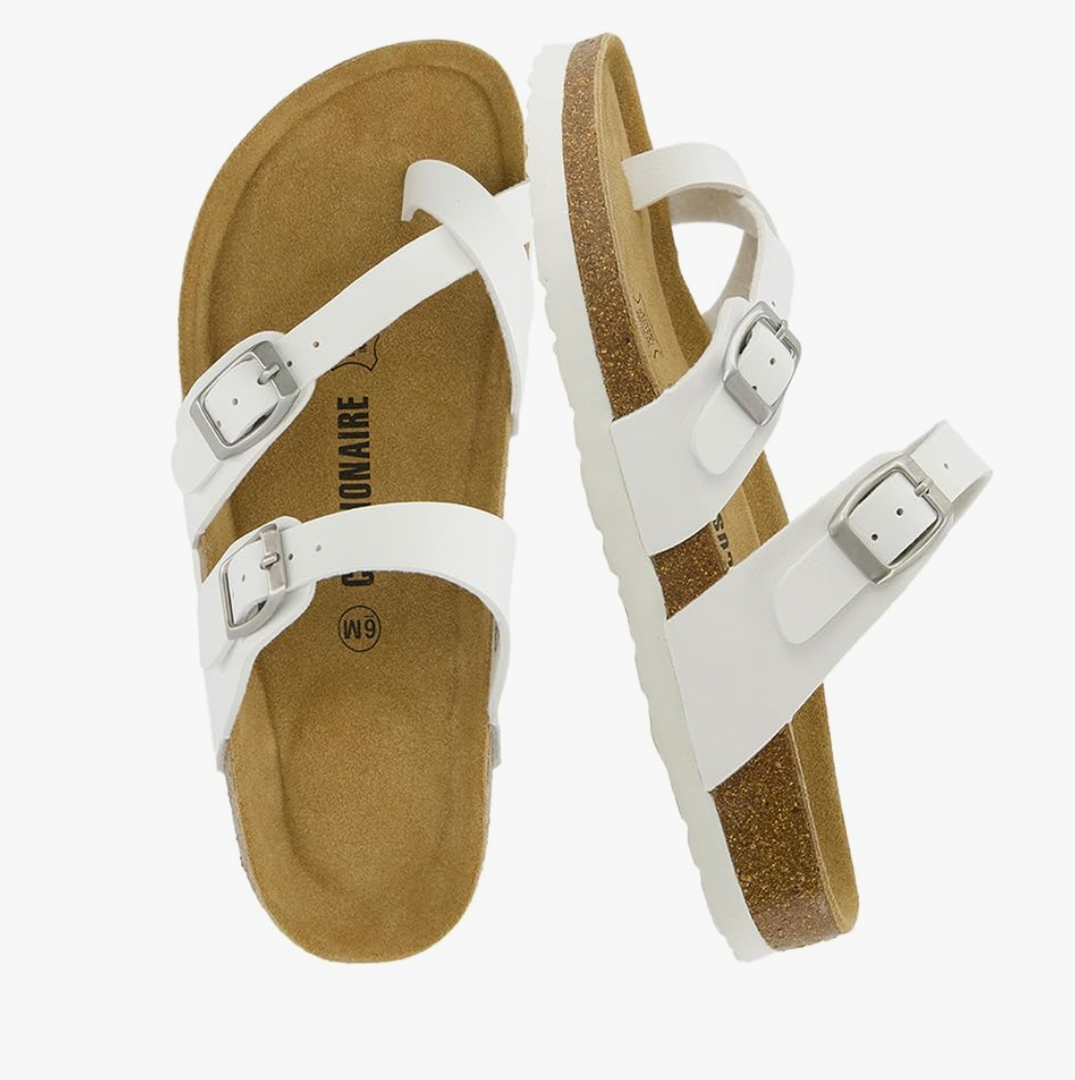 CUSHIONAIRE Women's Luna Cork Footbed Sandal With +Comfort 6