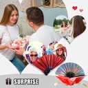 Boots on The Ground Fan,2025 New Large Holographic Folding Hand Fan Line Dance Popping Fans,Boots on The Ground Hand Fans,Folding Hands Classic Style FanBamboo Ribs Hands Held Chinese (Blue)