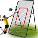 Nandae Adjustable Volleyball Rebounder Net 7x4 FT, Steel Frame & High-Tension PE Netting, Durable & Portable Volleyball Training Equipment Practice for Improving Volleying, Bumping, Spiking Skills (black)