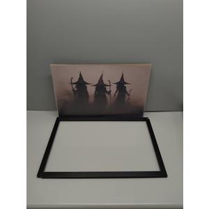 Black Framed Dark Academia Wall Art Ghost In Magical Forest Poster For Halloween Victorian Gothic Room Wall Decor-Vintage Goth Art Canvas Prints Picture Hang To Bedroom (24L" x 16W", Hq1)