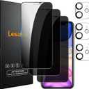 3+3 Pack Privacy Screen Protector for iPhone 11 6.1-Inch with 3 Pack Camera Lens Protector, Anti Spy Tempered Glass Film 9H Hardness Bubble Free Case Friendly