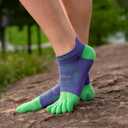 AONIJIE Running Ankle Toe Socks for Men and Women Lightweight Coolmax High Performance Five Finger Athletic Socks, Large 
