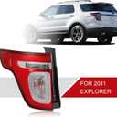 LED Tail Lights Assembly Compatible with 2011-2015 Ford Explorer Base Limited XLT Taillight Red Clear W/LED DRL Rear Brake Lamp Signal with Bulbs and Harnesses Left Driver Side FO2800226