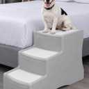 Pet Gear Easy Step III Pet Stairs, Platinum | 3 Step, For Cats/Dogs, Removable Washable Carpet Treads, Supports 150 Pounds, No Tools Required