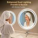 28 Inch Round LED Bathroom Mirror with Lights, Circle Lighted Vanity Mirror