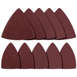 2 x 100 Pcs Mouse Detail Sander Sandpaper, Oscillating Multi Tool Sanding Pads, 3-1/8 inch & 2 Inch Triangular Sanding Sheets Kit, Assorted 60/80/120/180/240 Sanding Pads for Mouse Sander